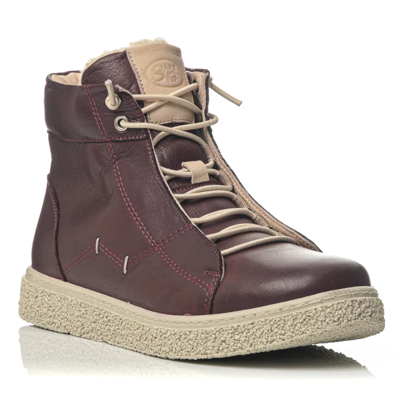 Γυναικείο ανατομικό δερμάτινο μποτάκι Safe Step PH4936