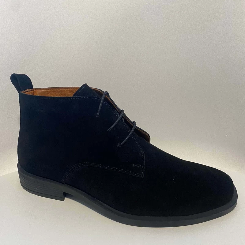 Ανδρικό Δερμάτινο Ανατομικό Μποτάκι με ελαστικά κορδόνια - Safe Step 19113 