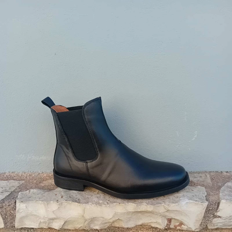 Ανδρικό Δερμάτινο Ανατομικό Μποτάκι με  λάστιχο - Safe Step 19105 