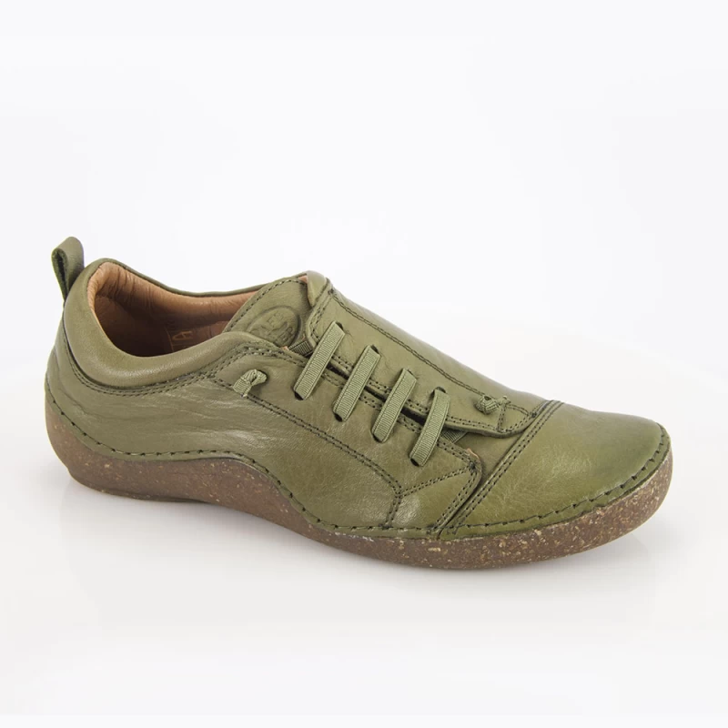 Γυναικείο Δερμάτινο Ανατομικό Sneaker με ελαστικά κορδόνια – Safe Step 23506/23 