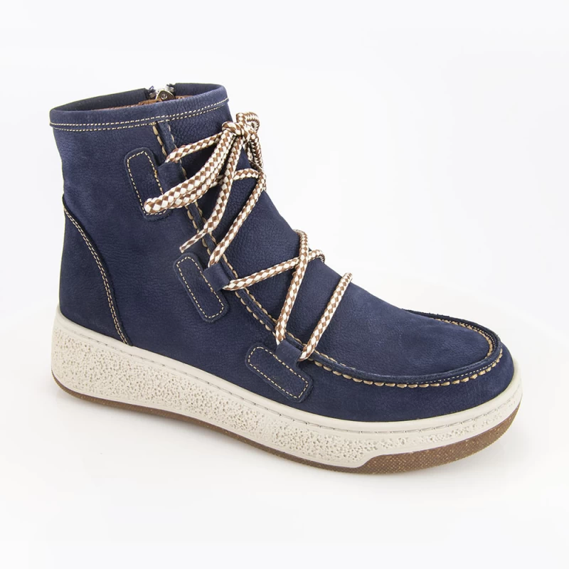 Γυναικείο Δερμάτινο Ανατομικό Μποτάκι Hello Comfort με φερμουάρ - HC508 