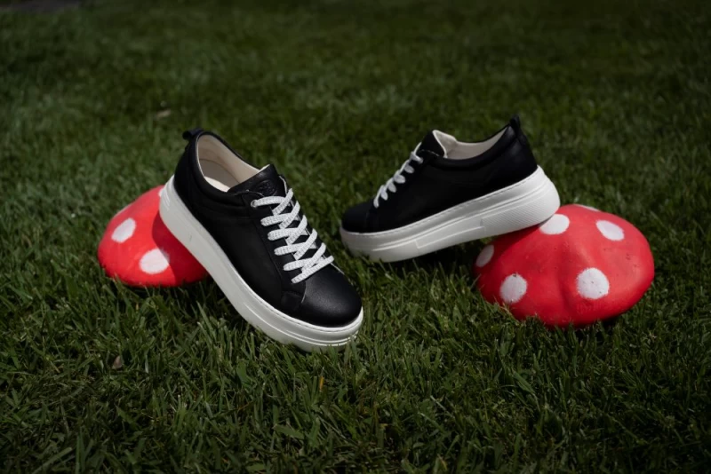 Γυναικείο Δερμάτινο Ανατομικό Sneaker με κορδόνια - Safe Step 23807 