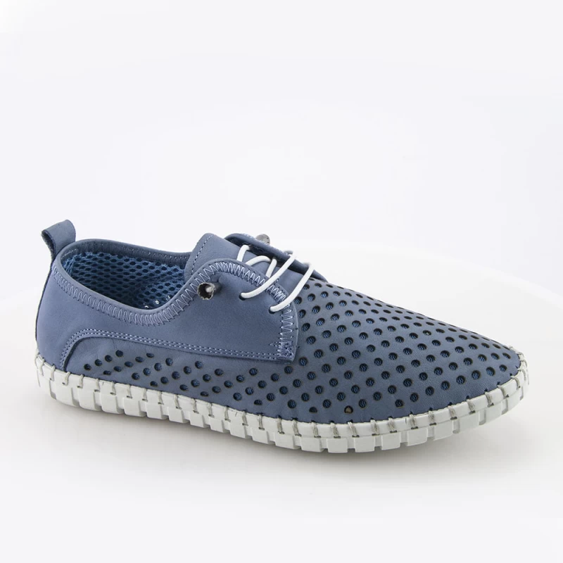 Κωδικός 91304 - Safe Step Γυναικείο Δερμάτινο Ανατομικό Δετό Μοκασίνι 