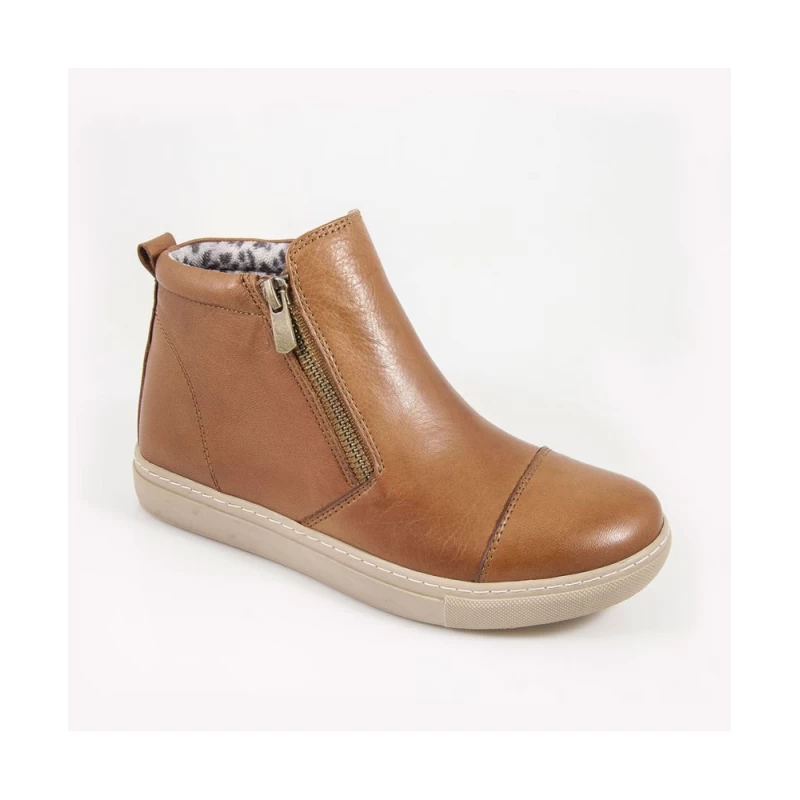 Κωδικός 12806 -  Δερμάτινο γυναικείο ανατομικό μποτάκι Safe Step 